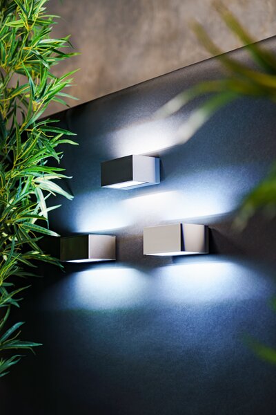 Lutec 5189103118 Gemini LED Nástěnné venkovní světlo | Přírodní bílá | 11W | Šedá