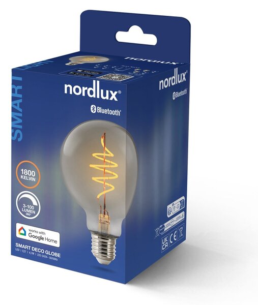 NORDLUX Smart E27 G95 1800K LED žárovka kouřová 2280162747