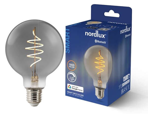 NORDLUX Smart E27 G95 1800K LED žárovka kouřová 2280162747