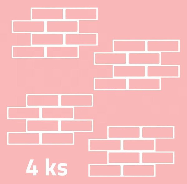 4Leaders Šablony na zeď vzor cihly 4 ks 25,3×43,1 cm