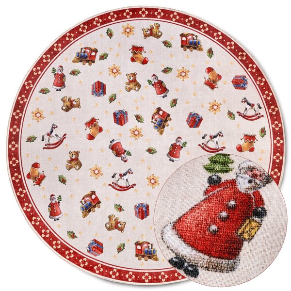 Villeroy & Boch, Kusový koberec Villeroy & Boch Toy's delight s potiskem 106192 Red, Multicolor kruh, 150x150 (průměr) kruh, červená, obývací pokoj
