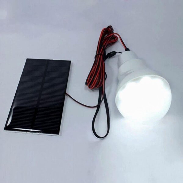 4Leaders Žárovka se solárním panelem studená bílá 10,5×6,2×6,2 cm 500 mAh