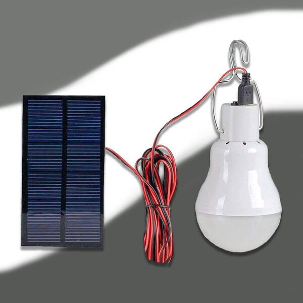 4Leaders Žárovka se solárním panelem studená bílá 10,5×6,2×6,2 cm 500 mAh