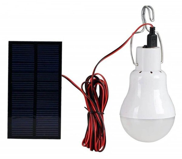 4Leaders Žárovka se solárním panelem studená bílá 10,5×6,2×6,2 cm 500 mAh