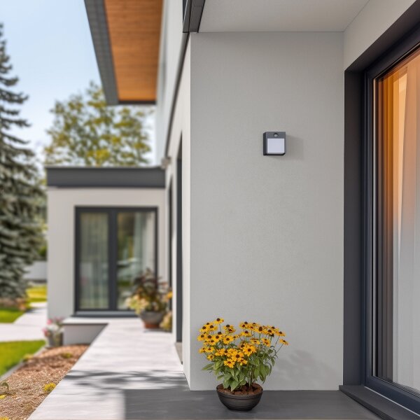 Brilagi-LED Venkovní nástěnné svítidlo se senzorem TERNI LED/12W/230V antr. IP44