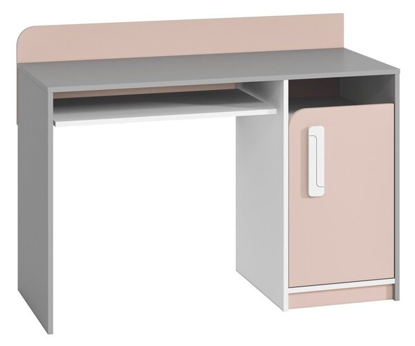 Casarredo Dětský psací stůl VILLOSA šedá/bílá/růžová