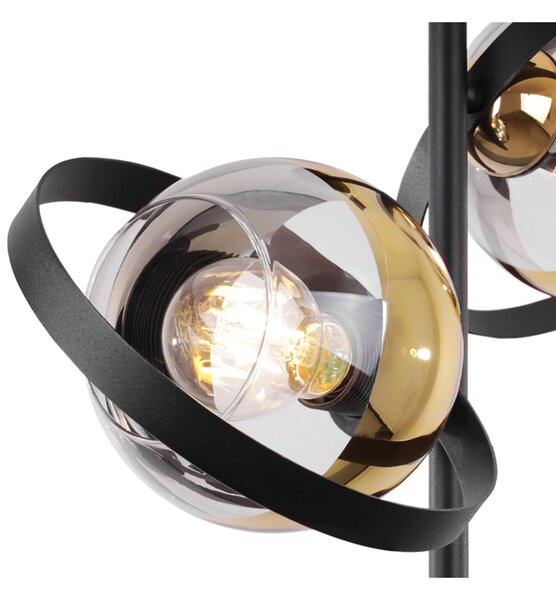 Stropní svítidlo Asturia Ring, 2x zlaté/transparentní skleněné stínítko, B/G