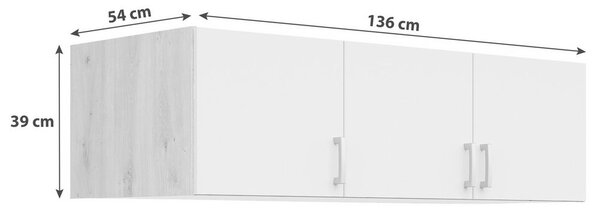 Nástavec BRANDO 136cm dekor dub Artisan/bílá matná