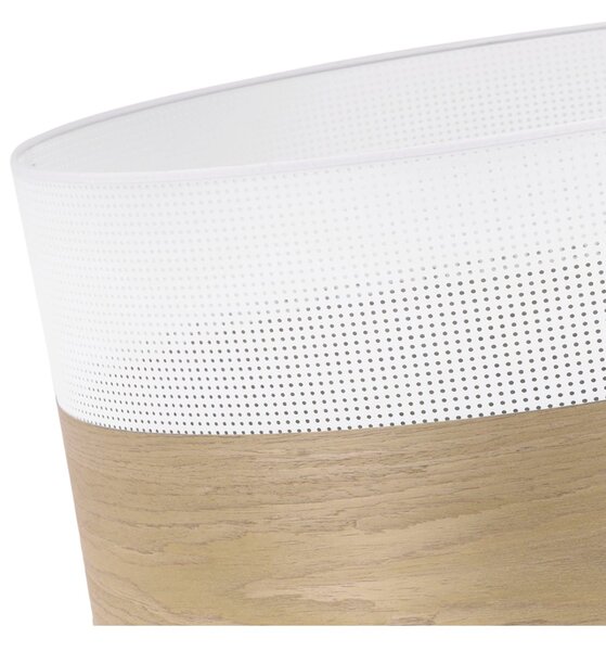Závěsné svítidlo Wood, 1x dýha zlatý dub/bílé plastové stínítko, (fi 30cm)