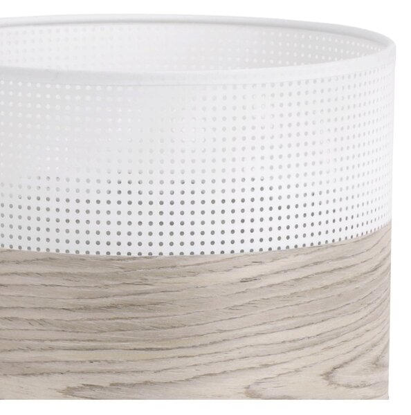 Závěsné svítidlo Wood, 1x světle béžová dubová dýha/bílé plastové stínítko, (fi 20cm)