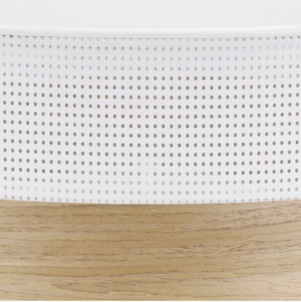Stropní svítidlo Wood, 1x dýha zlatý dub/bílé plastové stínítko, (bílé plexisklo), (fi 40cm)