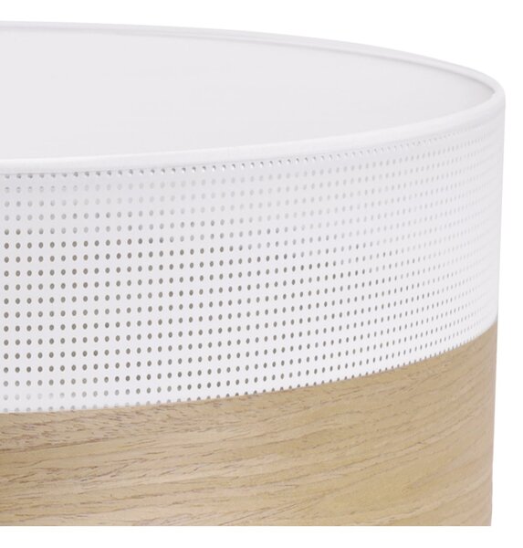 Stropní svítidlo Wood, 1x dýha zlatý dub/bílé plastové stínítko, (bílé plexisklo), (fi 50cm)