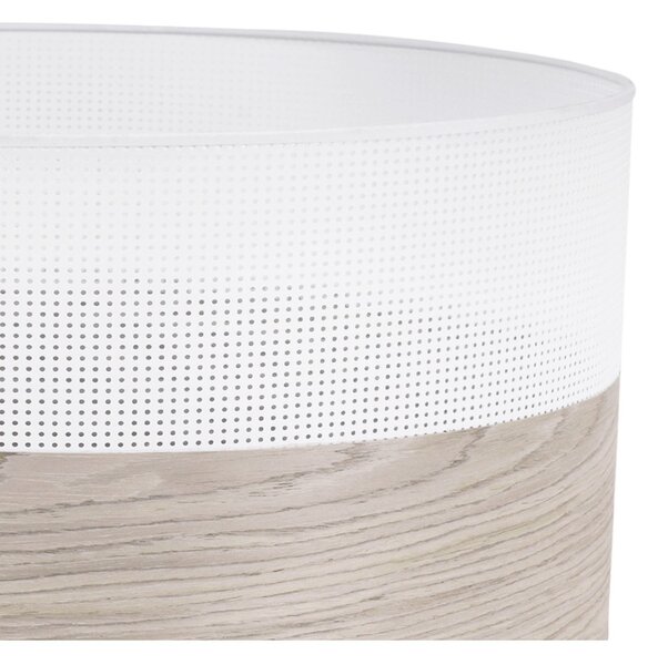 Závěsné svítidlo Wood, 1x světle béžová dubová dýha/bílé plastové stínítko, (fi 40cm)