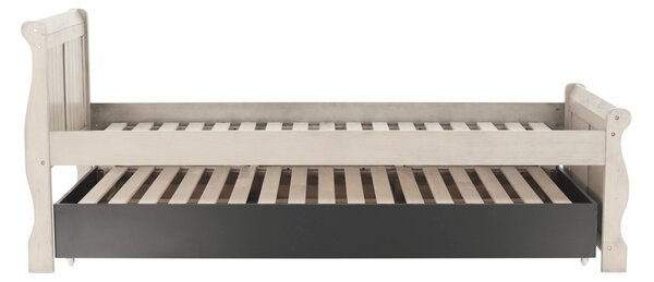 KONDELA Postel s přistýlkou, antická bílá, 90x200, ANTIKO