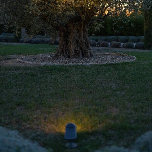 Les Jardins LED solární venkovní bodové osvětlení Oje, 600 lm, 2700 K, IP66, stmívatelné., stmívatelný, Hliník / šedá / zinek, Hliník, Moderní, Solární lampy