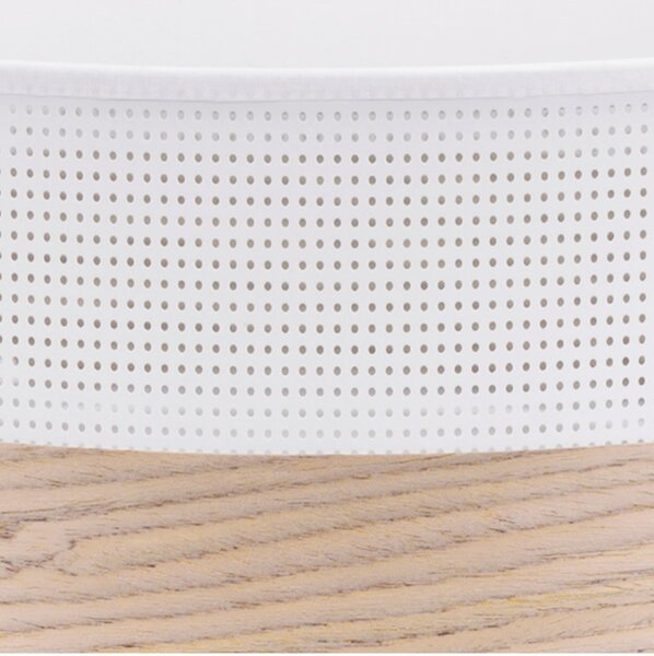 Stropní svítidlo Wood, 1x béžová dubová dýha/bílé plastové stínítko, (bílé plexisklo), (fi 50cm)