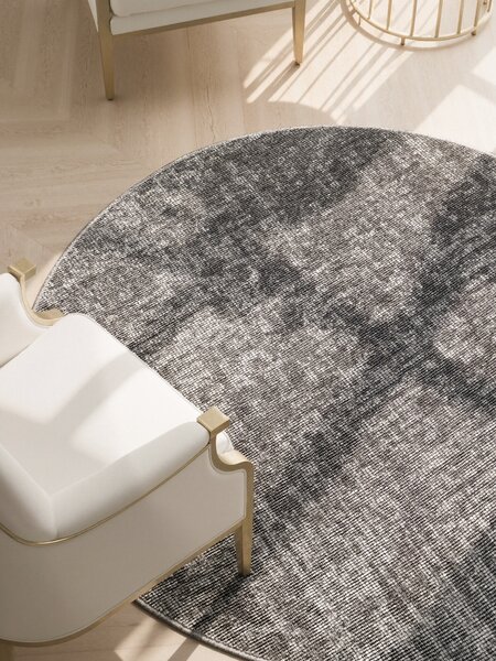 ELLE Decoration, Kusový koberec Brilliance Prisma 106310 Silver Grey z kolekce Elle kruh, 160x160 (průměr) kruh, šedá, ložnice
