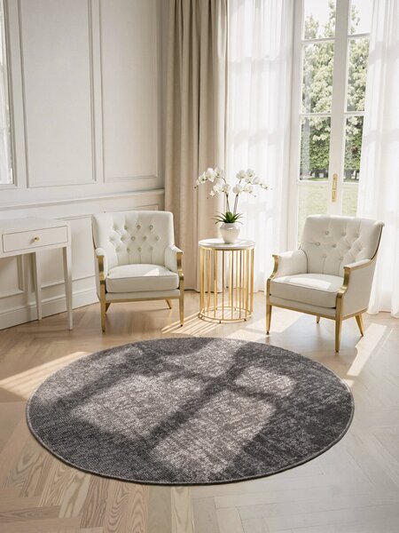 ELLE Decoration, Kusový koberec Brilliance Prisma 106310 Silver Grey z kolekce Elle kruh, 160x160 (průměr) kruh, šedá, ložnice