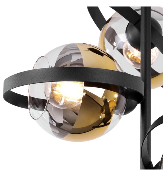 Stropní svítidlo Asturia Ring, 3x zlaté/transparentní skleněné stínítko, B
