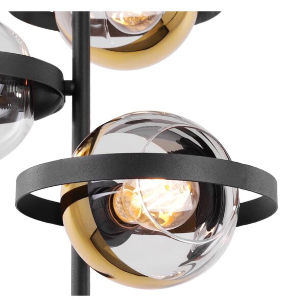Stropní svítidlo Asturia Ring, 3x zlaté/transparentní skleněné stínítko, B