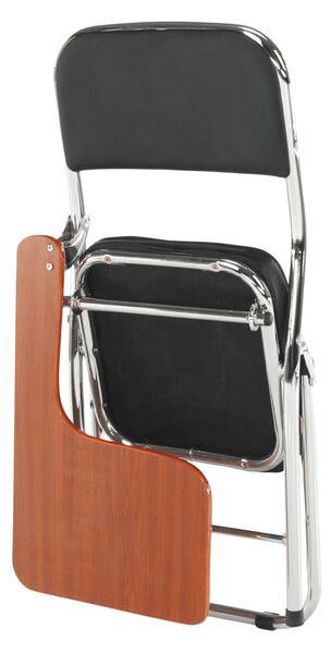 KONDELA Židle s deskou na psaní, černá/přírodní, TEKER