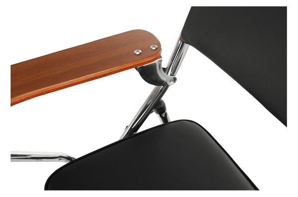 KONDELA Židle s deskou na psaní, černá/přírodní, TEKER