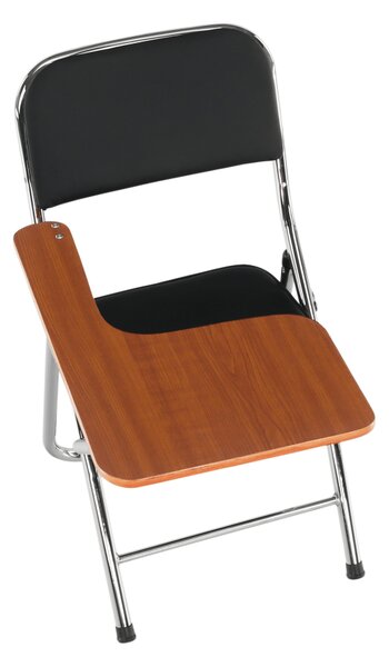KONDELA Židle s deskou na psaní, černá/přírodní, TEKER