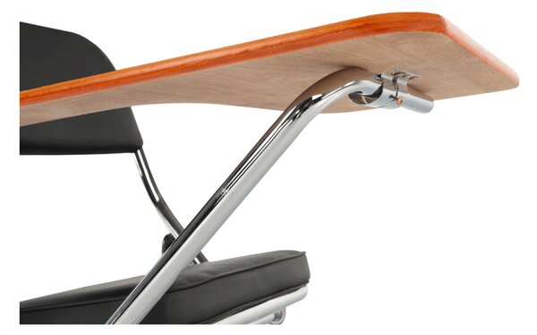 KONDELA Židle s deskou na psaní, černá/přírodní, TEKER
