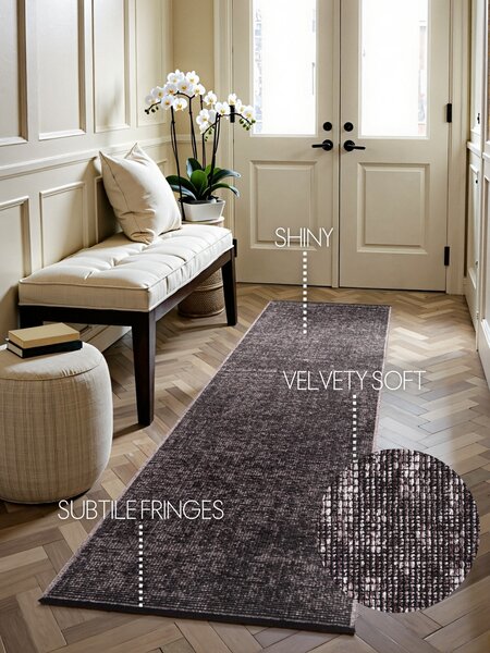 ELLE Decoration, Běhoun Brilliance Prisma 106311 Brown z kolekce Elle, 80x250, hnědá, ložnice
