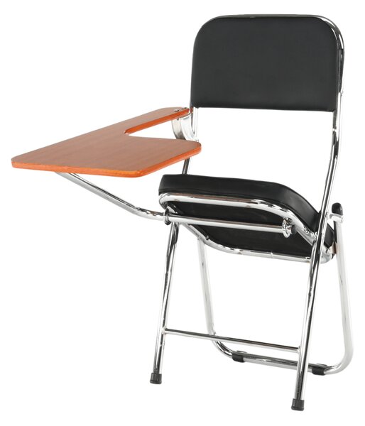 KONDELA Židle s deskou na psaní, černá/přírodní, TEKER
