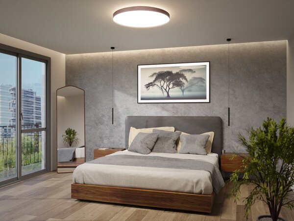 Led2 Stropní LED svítidlo TORO 60 P/N, 55+10W Barva: Hnědá, Stmívání, řízení: 3000K/4000K Casambi TW