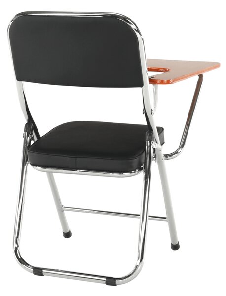 KONDELA Židle s deskou na psaní, černá/přírodní, TEKER