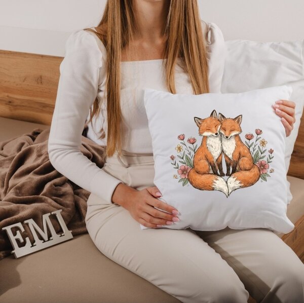Dekorační polštář Fox Love 40x40 cm EMI