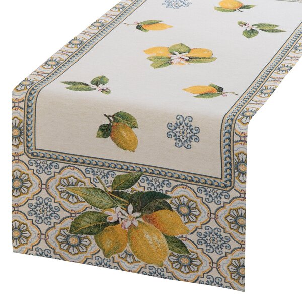 GOBELÍNOVÝ BĚHOUN NA STŮL LEMON 40X100 CM VZOROVANÝ