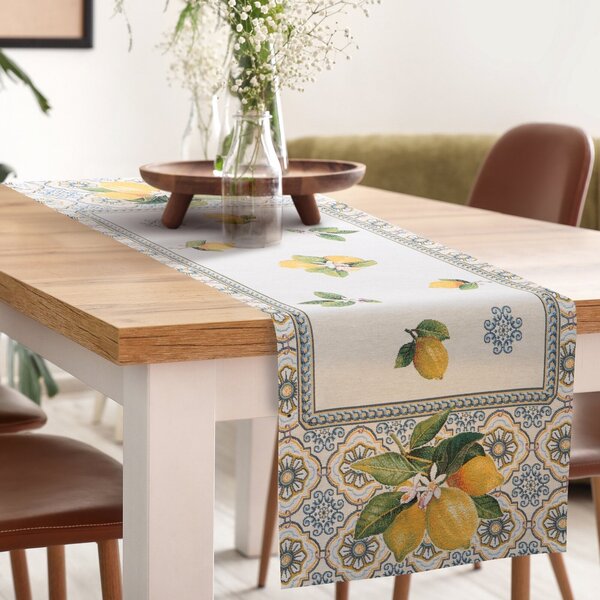 GOBELÍNOVÝ BĚHOUN NA STŮL LEMON 40X100 CM VZOROVANÝ