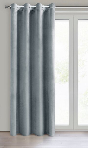 ZATEMŇOVACÍ ZÁVĚS NA KROUŽCÍCH MELANIE 140X260 CM STŘÍBRNÁ