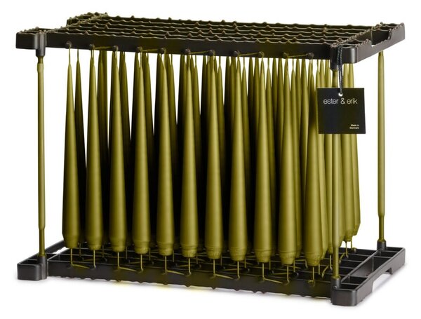 Ester & Erik Set svíček Taper - Olive Glow Výška: 22 cm