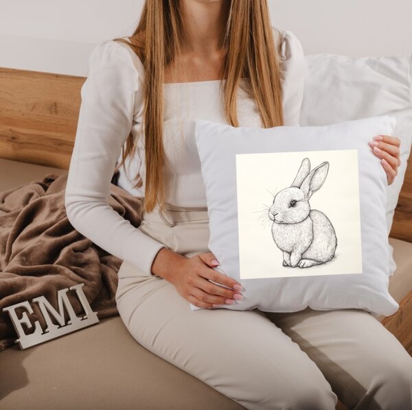 Dekorační polštář Bunny Sketch 40x40 cm EMI