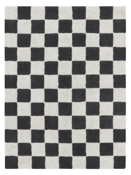 Pratelný kostkovaný koberec tilly 120 x 160 cm černý
