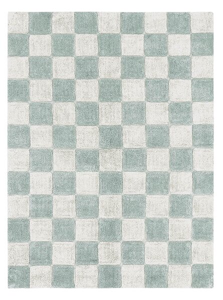 Pratelný kostkovaný koberec tilly 120 x 160 cm modrý