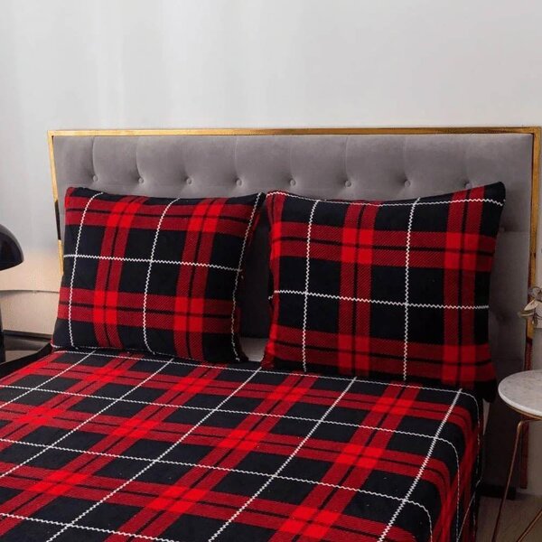 Mikroplyšové povlečení - tartan