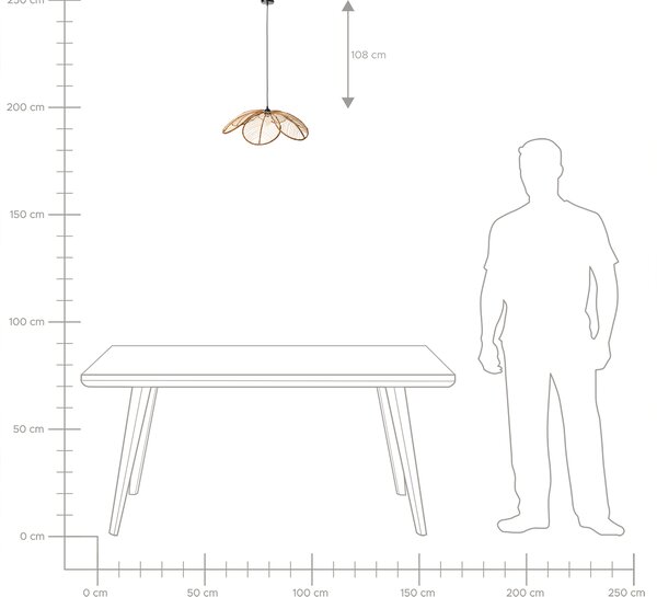 Závěsná lampa NIGUA Ratan Přírodní