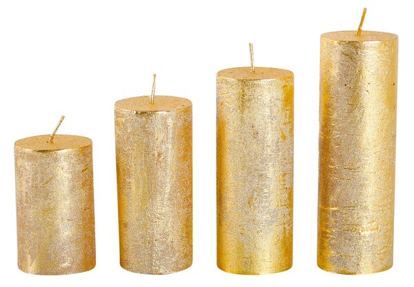 Rustikální adventní svíčka ø4cm PROVENCE 4ks zlatá