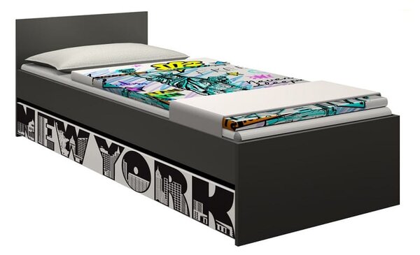 Dětská postel se šuplíkem - NEW YORK 200x90 cm (Grafit)