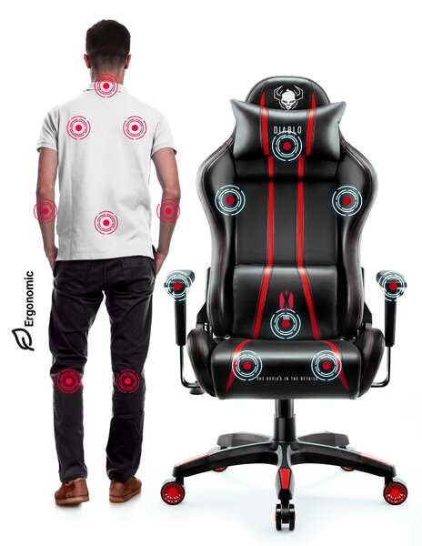 Herní židle Diablo X-One 2.0 Normal Size: černo-červená