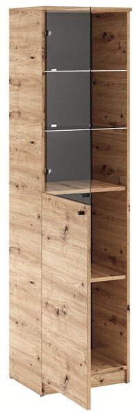 Vysoká vitrína s prosklenými dvířky CEKLIA 3 - dub artisan