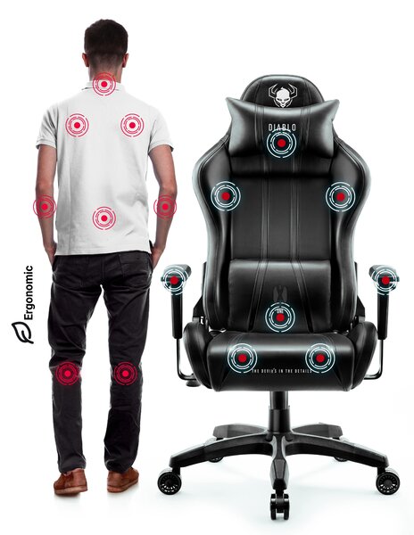 Herní křeslo z eko kůže černé Normal Size: Diablo X-One 2.0