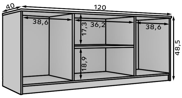 Televizní stolek CEKLIA 120 cm - dub artisan