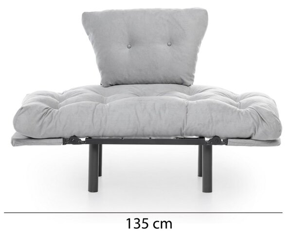 Hanah Home Křeslo Nitta Single šedé