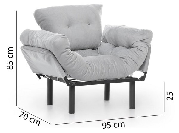 Hanah Home Křeslo Nitta Single šedé